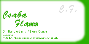csaba flamm business card